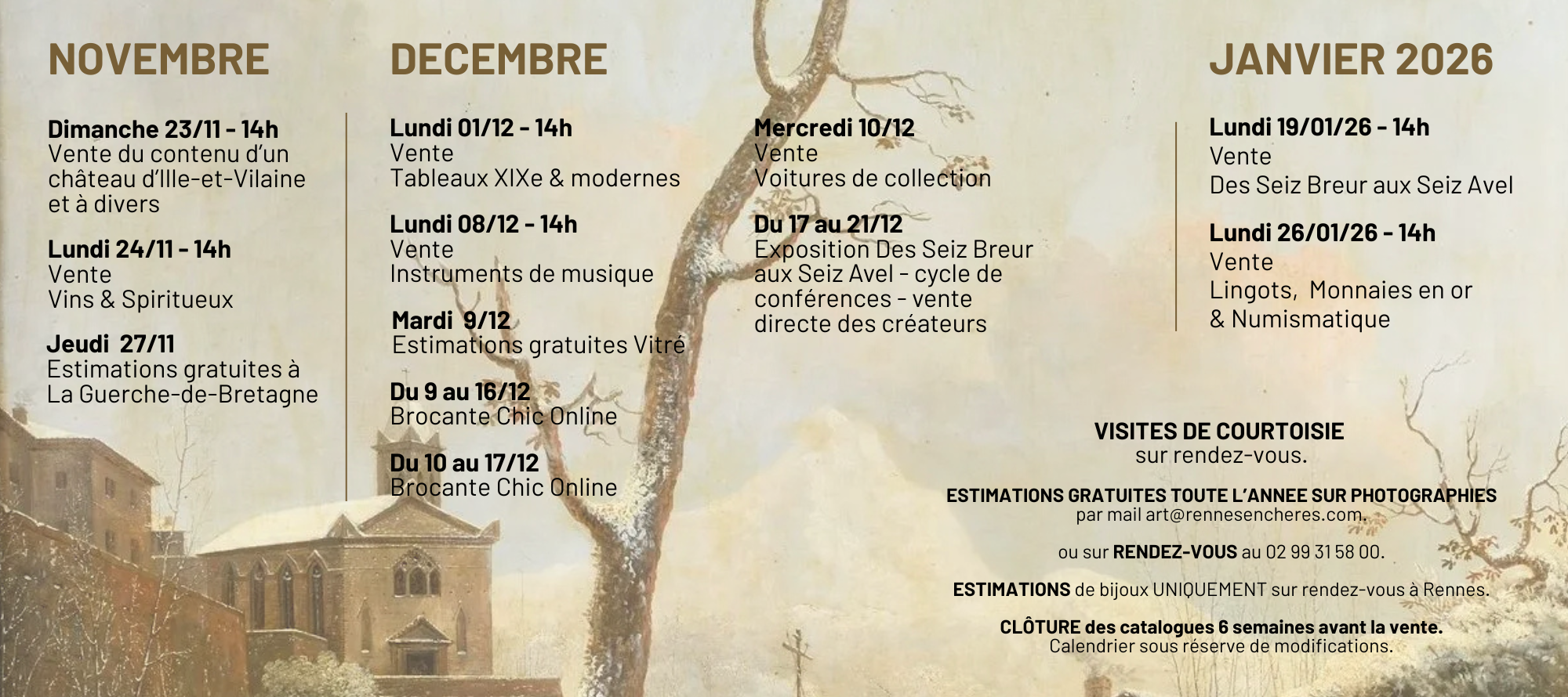 Programme des ventes